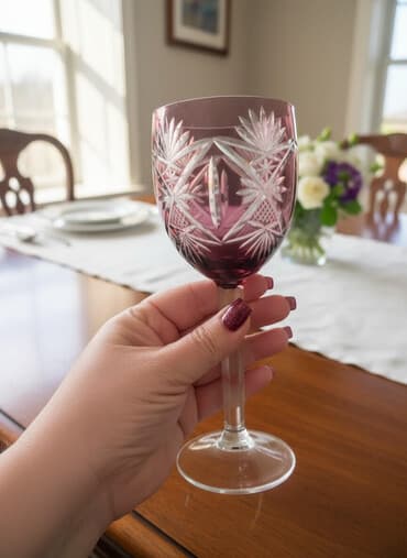 dekorativ qablar: Qədəhlər, rəng - Bənövşəyi, Şüşə, 1 əd, SSRİ — 1