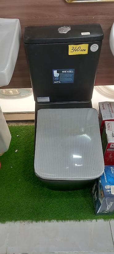 SEVAL marka tualet kompakti (üstü baklı), MTL seriyası. - Rəng: qara