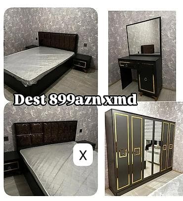 Yataq otağı dəsti – 899 AZN (şəkildə qeyd olunub) Tərkibi: - Çarpayı