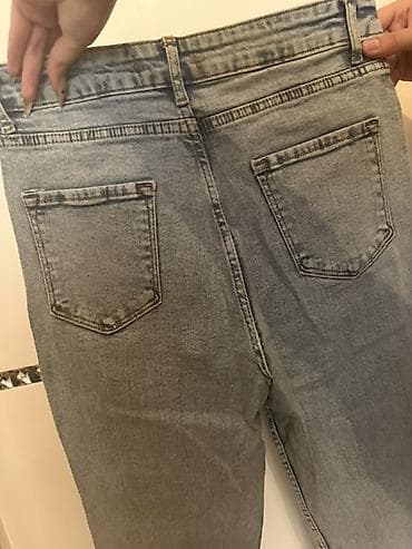 ZARA qadın cins şalvarı - Rəng: açıq-boz/stone-wash denim - Yüksək — 2