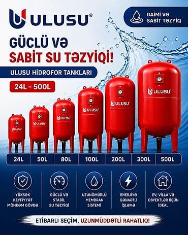 🔥 ULUSU Hidrofor Tankları və Genişlənmə çənləri – Güclü və Sabit Su