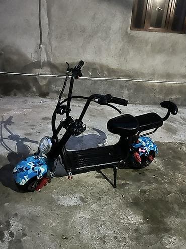 skuter teker: Elektrik skuter – geniş oturacaqlı, iki nəfərlik - Güclü ön fener — 4