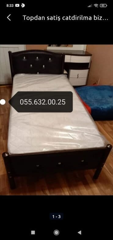 dsp taxta: Новый, Односпальная кровать, Без подьемного механизма, Без матраса, Без выдвижных ящиков, Азербайджан — 14