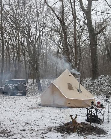 tent cadir: SATILIR – 4 Metrlik Canvas (Pambıq) Kamp Çadırı Çox az istifadə — 1