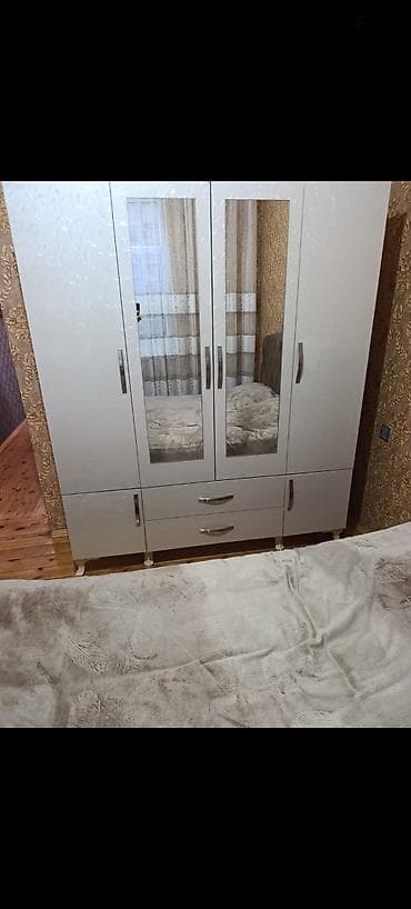 dolab kombi: İşlənmiş, 5 qapı, Güzgülü, Ağ, Açılan, Düz dolab — 1