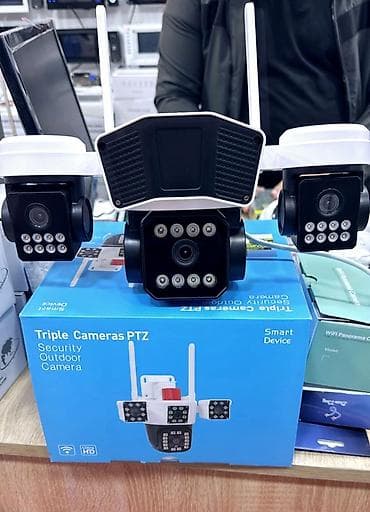 bild aparat: 4g solar günəs panelli 3 kamera ptz 360° smart + 64gb - Üçlü kamera — 1