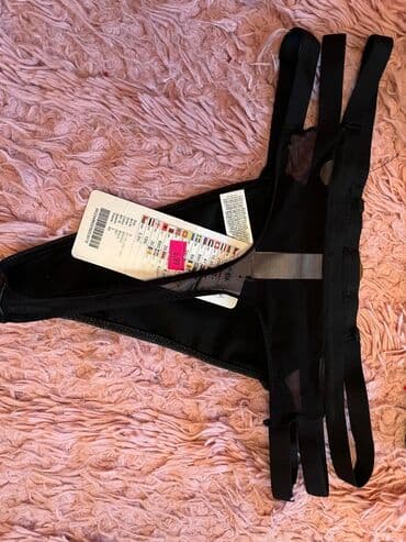 qadın kostyum: Qara dəri effektli lingerie dəsti - 2 hissədən ibarət: uzun korset — 3