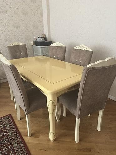 Для гостиной, Нераскладной, Прямоугольный стол, 6 стульев — 1