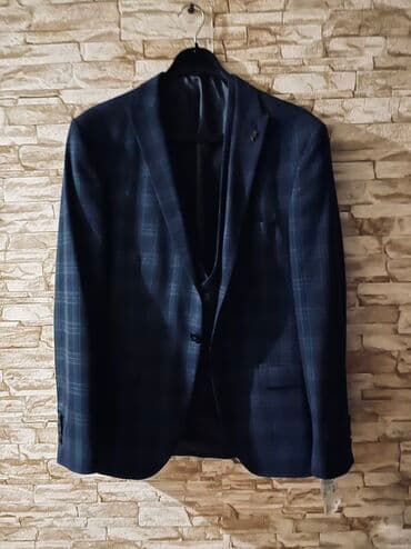 gumus halqa sirqalar: Gianni Rivera kişi kostyumu – 2 hissə razimer 48 - Rəng: tünd göy — 1