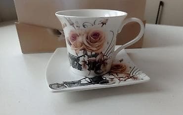rose: Çay dəsti, rəng - Ağ, Farfor, 2 nəfərlik, Türkiyə — 2