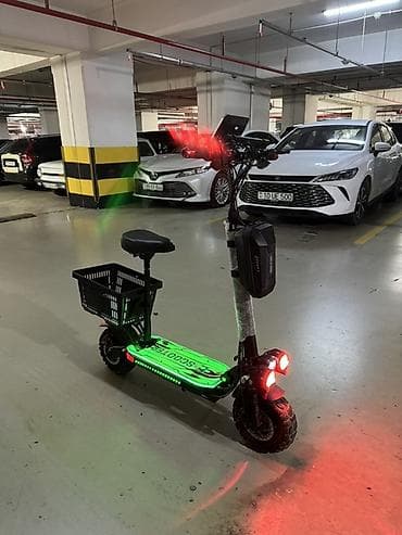 explore smart samokatlar: Elektrik skuter – oturacaqlı, səbətli, güclü işıqlandırma ilə 2 — 6