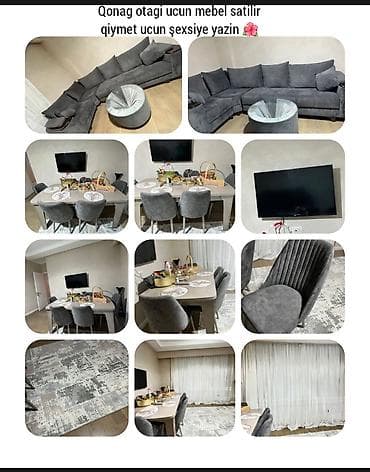 Qonaq otağı, yataq otağı və uşaq otağı üçün komplekt mebellər Qonaq