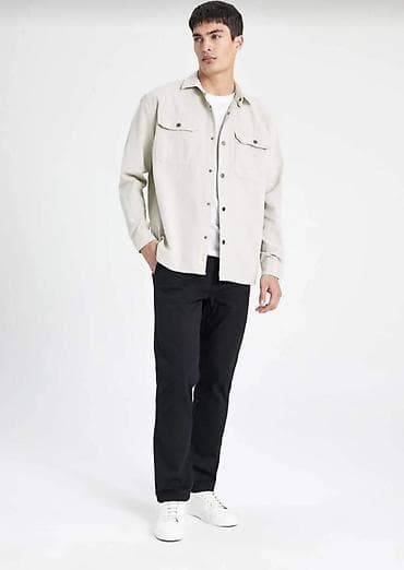Мужская рубашка, Defacto, 2XL, цвет - Серый — 1