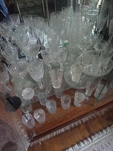 xrustal stekan ölçüsü: Büllur şüşə qablar toplusu - Müxtəlif ölçü və formalarda büllur — 6