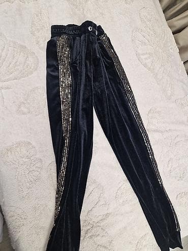 boy uzadici: Qara məxmər idman dəsti – kapüşonlu üst və şalvar - Material: yumşaq — 3