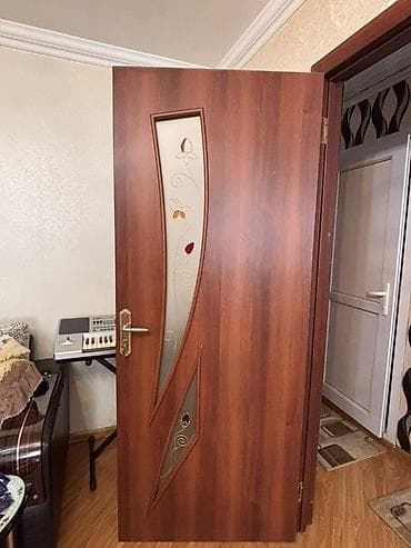 qapi avropa: Mebelli otaq qapıları – dekorativ şüşə panelli - Material: ağac — 1