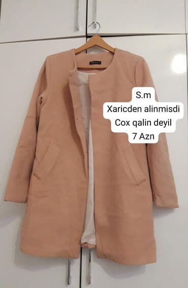 xanimlar ucun is elanlari: Qadın palto - Rəng: açıq rozvi kimi - Ölçü: S/M - Xaricdən alınıb - — 1