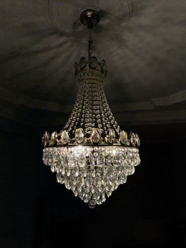 listur alti: Çılçıraq, 10 və daha çox lampa, Xrustal — 5