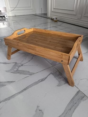 Бамбуковый столик Bambukdan qatlanan ayaqlı səhər yeməyi tepsisi -
