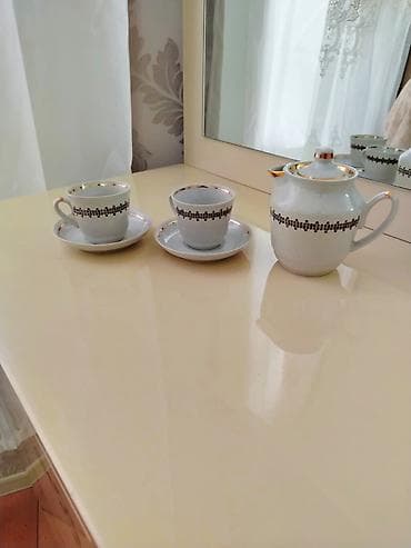 Mətbəx aksesuarları: Çay dəsti, rəng - Ağ, Farfor, 2 nəfərlik — 1