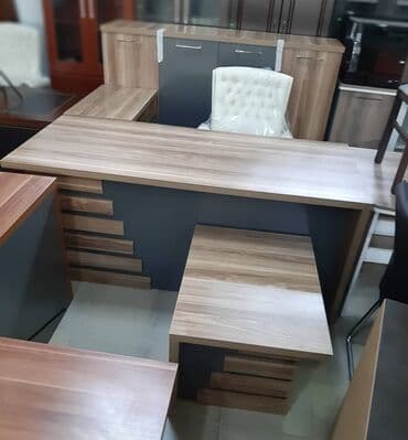 tedris merkezinde resepsn: Ofis üçün iş masası dəsti.kreslo daxil deyil qiymete - Dizayn: təbii — 1