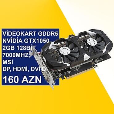 Videokart MSI GeForce GTX 1050, < 4 GB, İşlənmiş