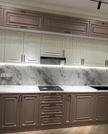 kuxna mebil: Klassik-modern dizaynlı mətbəx mebeli dəsti - Üst və alt dolab — 2