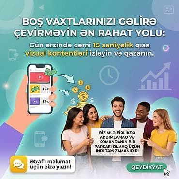 birə: Xidmət: Qısa vizual kontent izləyərək gəlir əldə etmə imkanı Təsvir — 1
