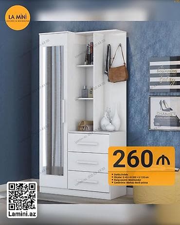 hamam ucun rəf: Dəhliz dolabı – La Mini dizaynı Xüsusiyyətlər: - Ölçülər: D 45 x H — 1