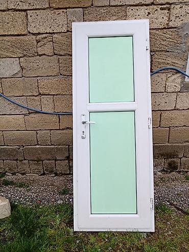 bag ucun dekorlar: Plastik qapı və pəncərə dəsti - Ağ rəngli plastik qapı: ikitaxtalı — 4