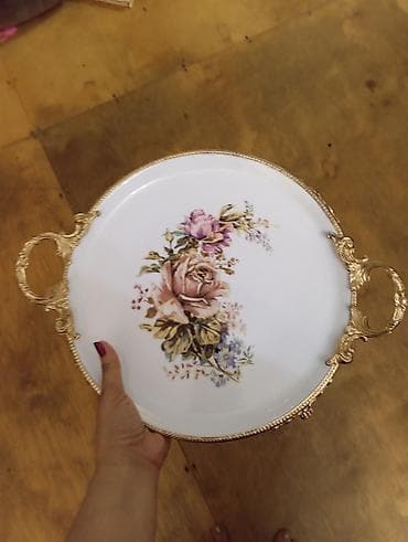 Porcelain süfrə ləyən/tray - Material: ağ porselen lövhə - Üzərində — 9