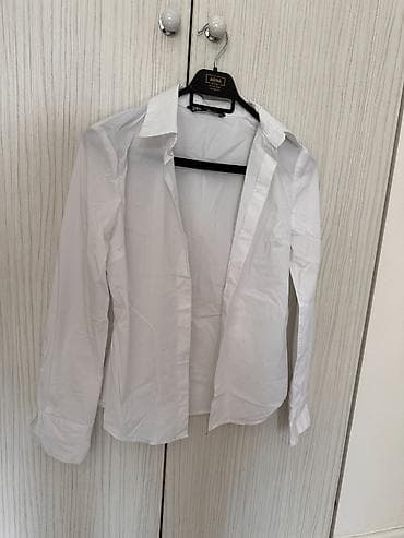 qadin alt: Massimo Dutti və Zara ağ rəngdə qadın köynəkləri - Model: klassik — 3