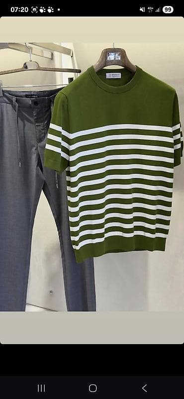 вязаные мужские пуловеры: Məhsul: Kişi trikotaj polo köynəyi - Dizayn: Klassik polo yaxa, ön — 5