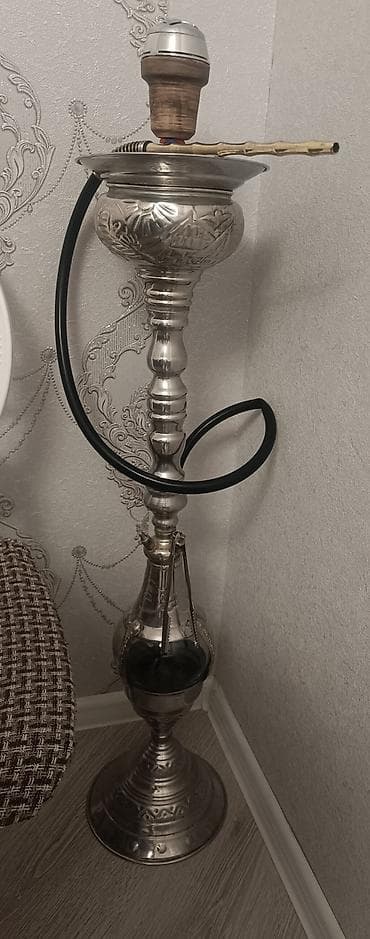 qelyan icare: Şişə nərgili dəst - Material: metal gövdə və altlıq, dekorativ oyma — 1