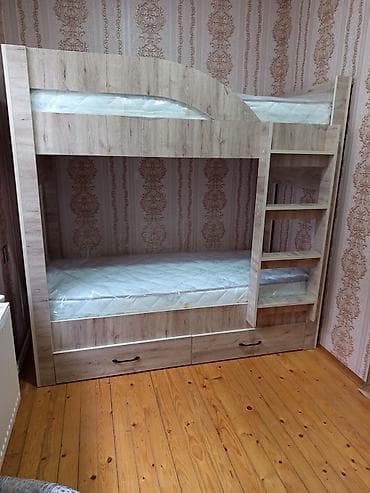 Для девочки и мальчика, Новый, Кровать, С матрасом, С выдвижными ящиками, Ламинат — 2