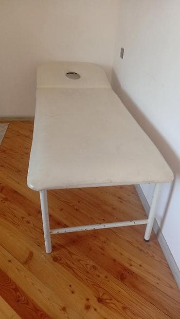 ağ stol: Masaj/terapiya üçün masa - Material: Ağ rəngli, yumşaq süni dəri — 1
