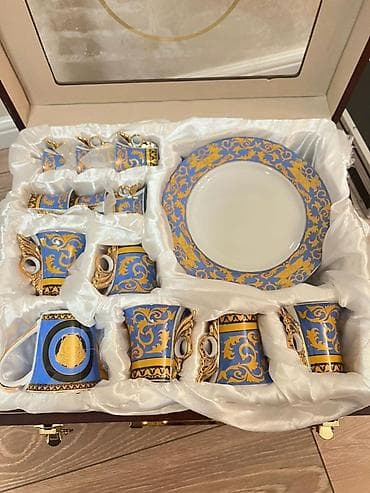 hacar naboru: Qəhvə dəsti, rəng - Mavi, Farfor, Versace — 2