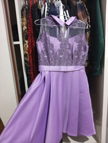 atlas köynəklər: Bənövşəyi rəngdə zərif gecə/libas paltarı - Dizayn: Yuxarı hissəsi — 1