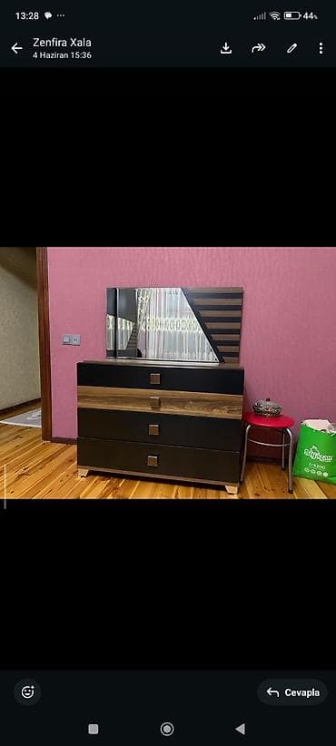 qapi ustu: Yataq otağı mebel dəsti Tərkibi: - Ikinəfərlik çarpayı (taxta karkas — 4