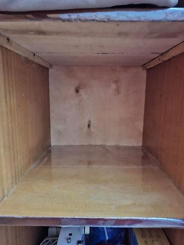 2 qapılı, Qəhvəyi, Taxta, Açılan, Düz dolab