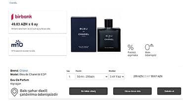 Blue de Chanel Ətir. Yenidir. İstifadə olunmayıb Bağlı salafanda — 4