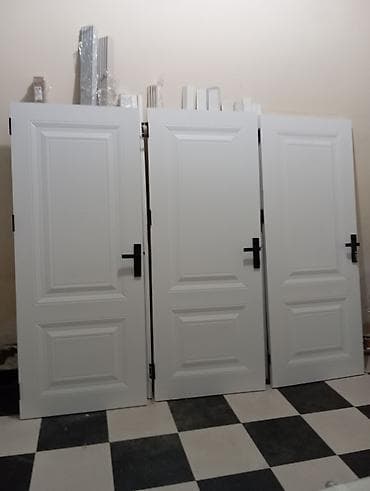 qapi ceftesi: Ağ rəngdə daxili qapı dəsti - Klassik panelli dizayn: dərin relyefli — 1