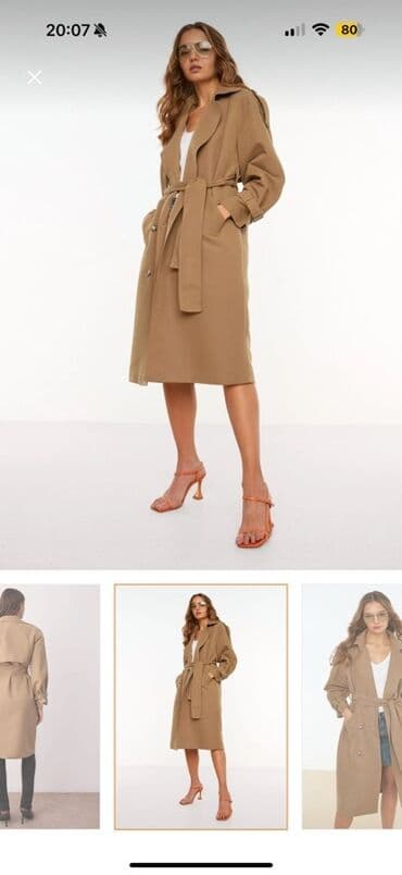 женские утепленные плащи: Плащ, Trendyolmilla, L, цвет - Бежевый — 2