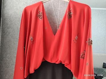 Qadın geyimi – iki rəngli şıq libas, bir dəfə geynilib təzədi - Üst