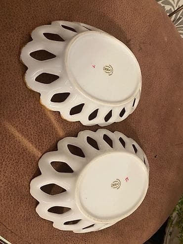 meyve qablar: Porcelain meyvə/şirniyyat qabları – 2 ədəd dəst - Material: incə — 3