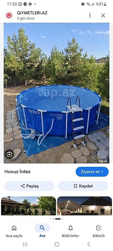 İntex dairəvi karkaslı hovuz 1200 - Ə alınıb. Real alıcılara endirm — 3