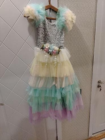 Tikinti və təmir: Uşaq üçün bayram/gecə paltarı - Model: çoxqatlı tül ətəkli, payetkali — 1