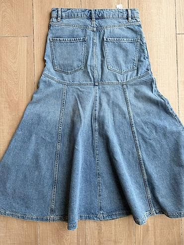 randm dazzle 7500: Denim ətək - Model: kloş kəsimli, panel tikiş detalları ilə - Rəng — 2