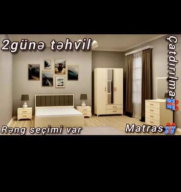 sirke: İkinəfərlik çarpayı, Komod, Dolab, 2 tumba, Rusiya, Yeni — 2