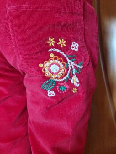 şalvar cins: Velvet şalvar, L razmer, arxada tikişli naxiş el işlemesi var. Çinici — 3